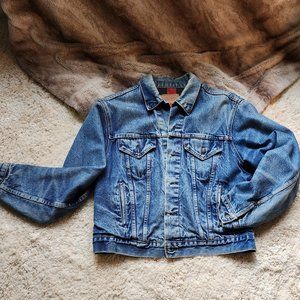 80's Vintage Levi's Flannel Lined Denim Trucker Jacket sz46